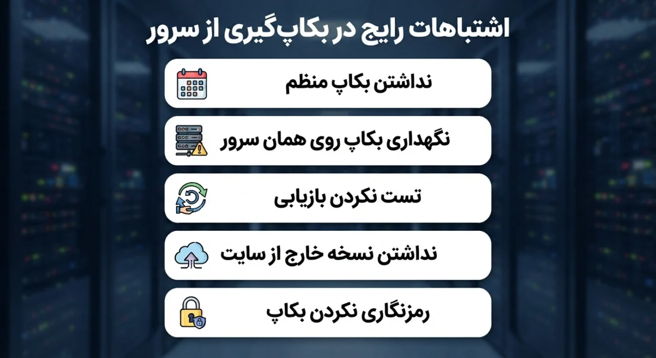 اشتباهات رایج در بکاپگیری از سرور