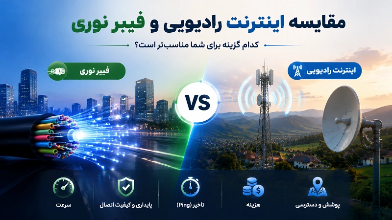 مقایسه کامل اینترنت رادیویی و فیبر نوری (مزایا و معایب)