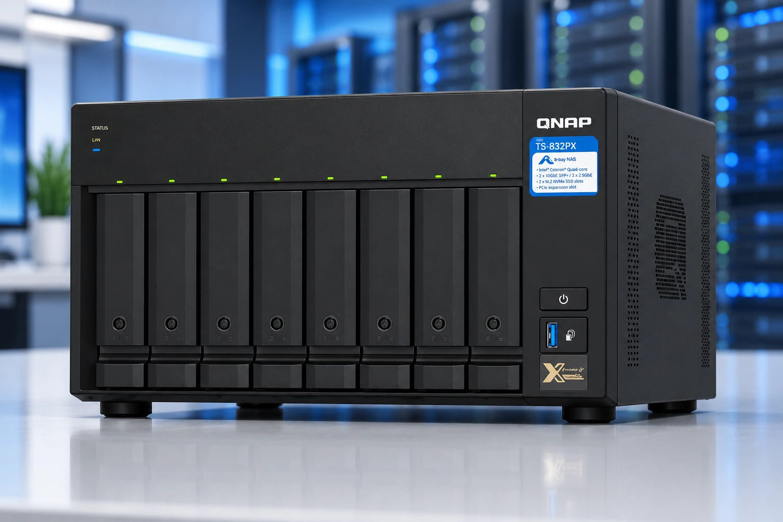 ذخیره ساز تحت شبکه کیونپ QNAP TS-873A 8GB ظرفیت 8 گیگابایت