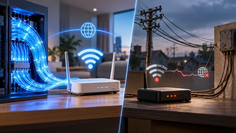 آیا قطعی اینترنت در فیبر نوری کمتر از ADSL و VDSL است؟