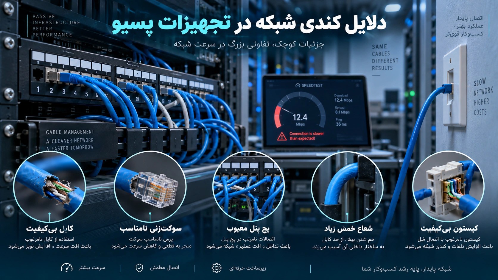 دلایل کندی شبکه در تجهیزات پسیو