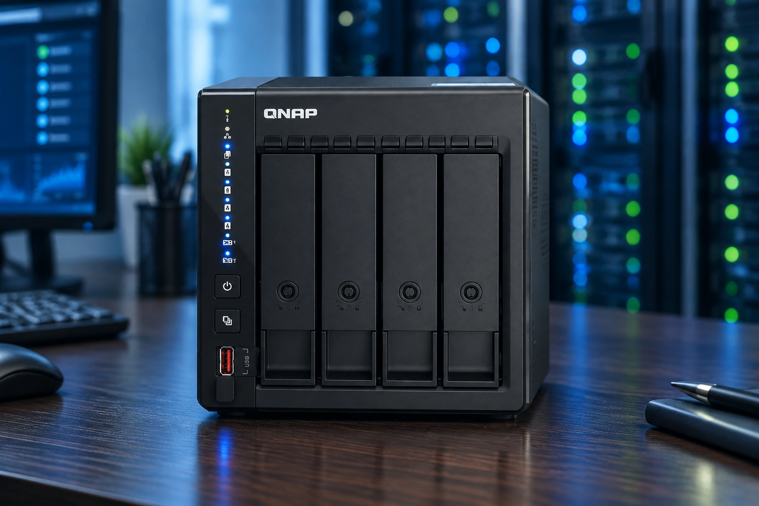 ذخیره ساز تحت شبکه کیونپ QNAP TS-453E 8GB ظرفیت 8 گیگابایت