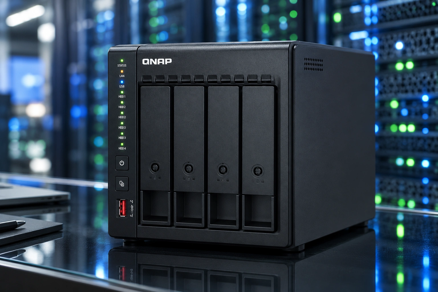 ذخیره ساز تحت شبکه کیونپ QNAP TS-453E 8GB ظرفیت 8 گیگابایت