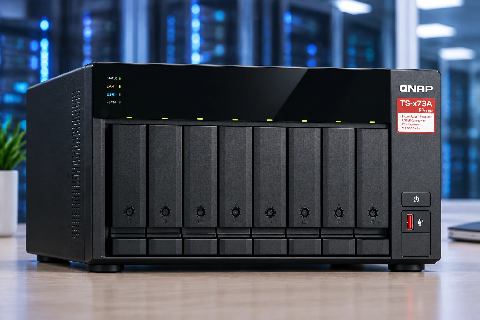 ذخیره ساز تحت شبکه کیونپ QNAP TS-873A 8GB ظرفیت 8 گیگابایت