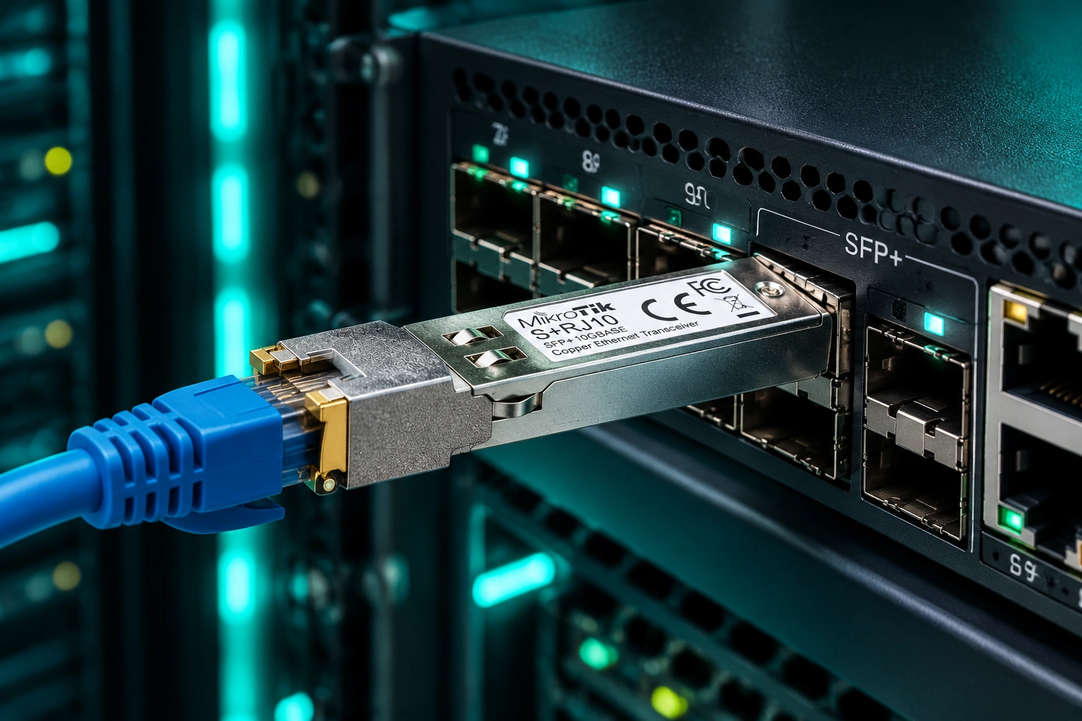 ماژول فیبر نوری میکروتیک Mikrotik S+RJ10