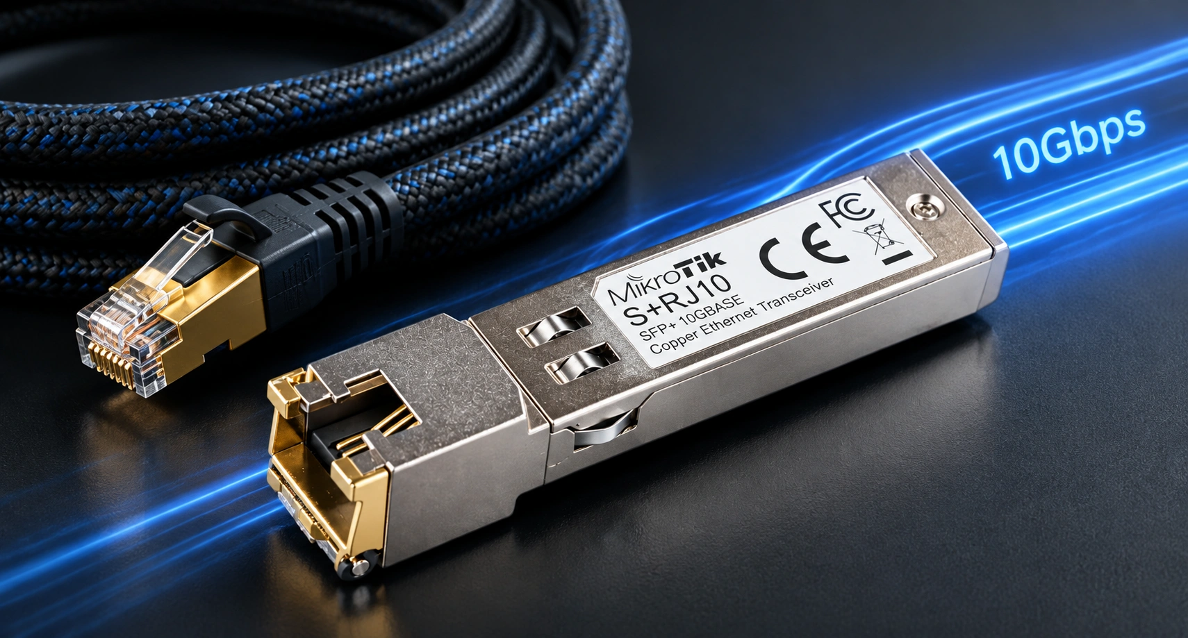 ماژول فیبر نوری میکروتیک Mikrotik S+RJ10